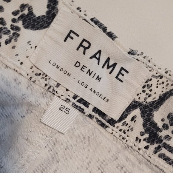 Denim Snakeskin Shorts by Frame Denim - Picture 3 of 3